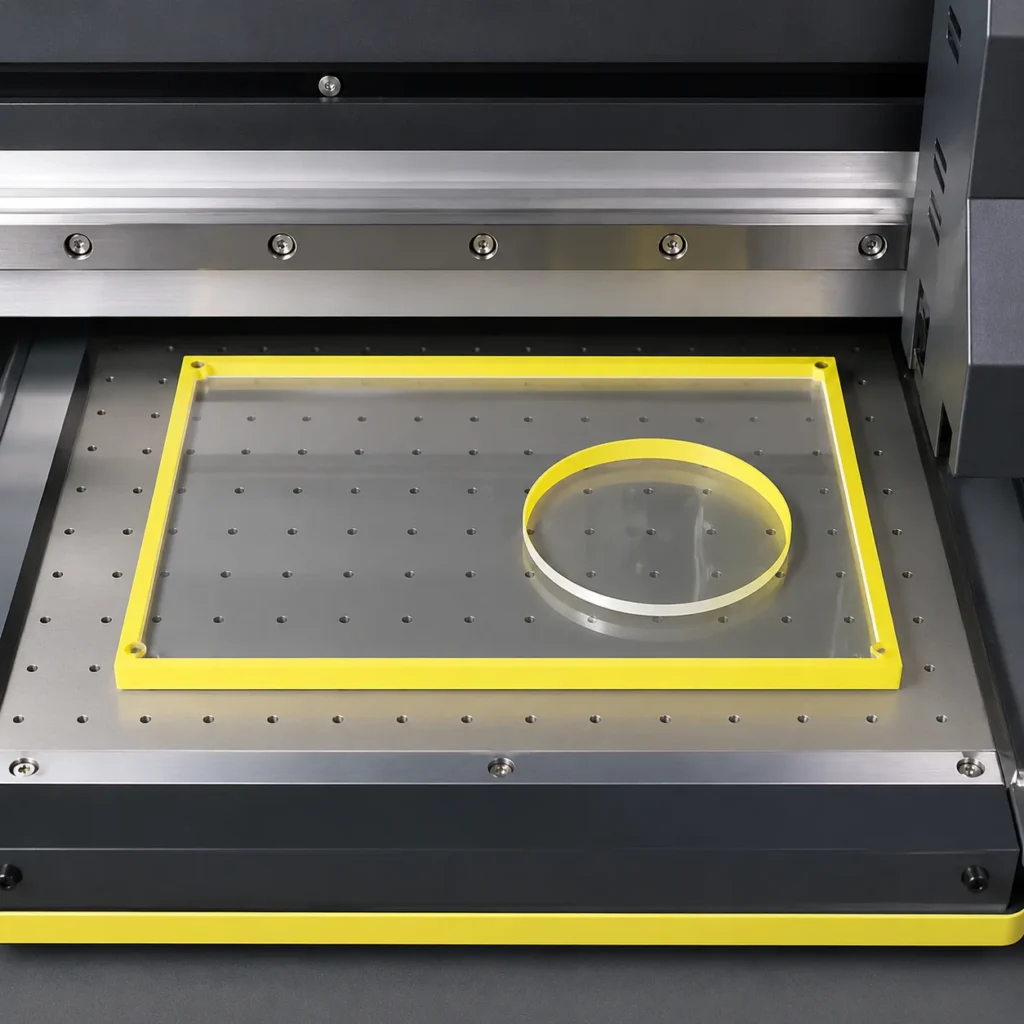 UV flatbed printer printing on acrylic board