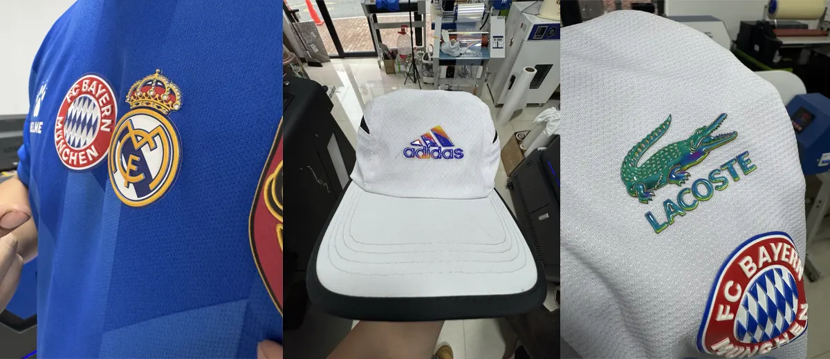 3D Raised Label Stickers for Apparel Applications 3D raised label stickers for apparel logo applications