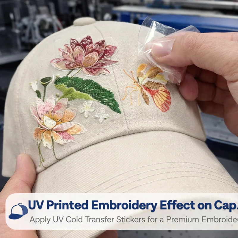 UV DTF B film used for transfer and release process in crystal label printing