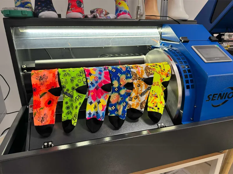 sock printer machine printing process step by step