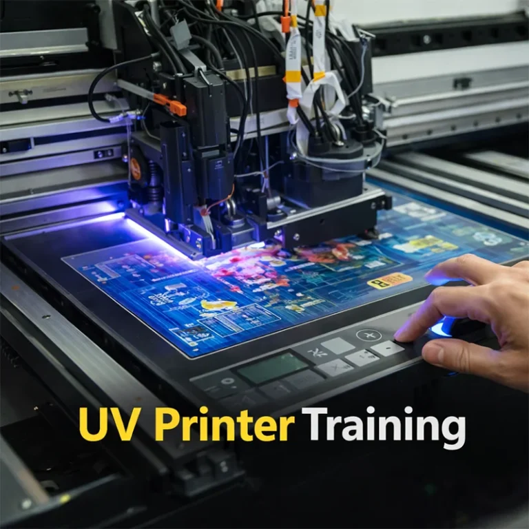 UV Printer training process machine setup