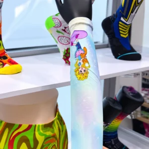 Custom cartoon cooling arm sleeve displayed on a mannequin hand