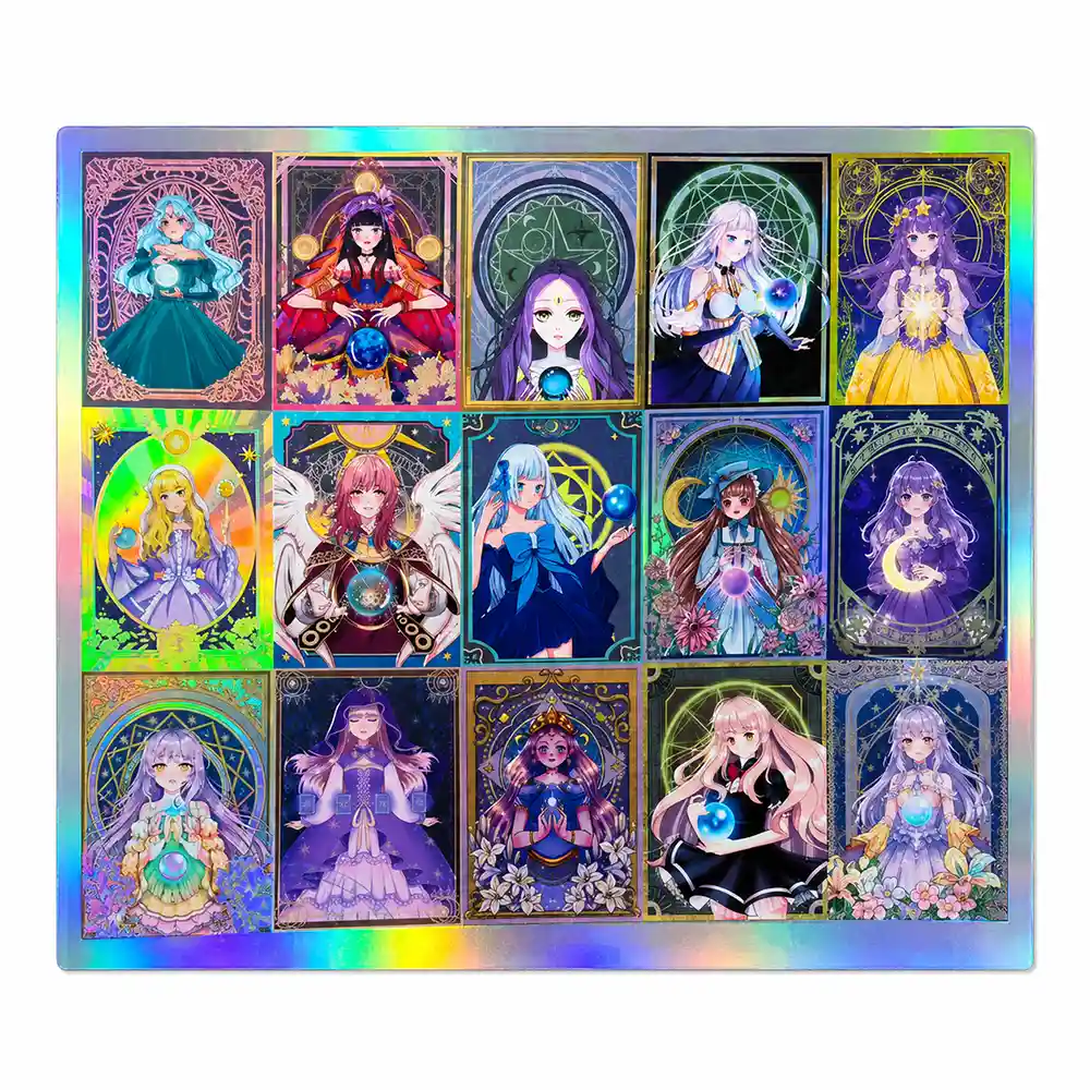 UV printing laser card collection with holographic effect