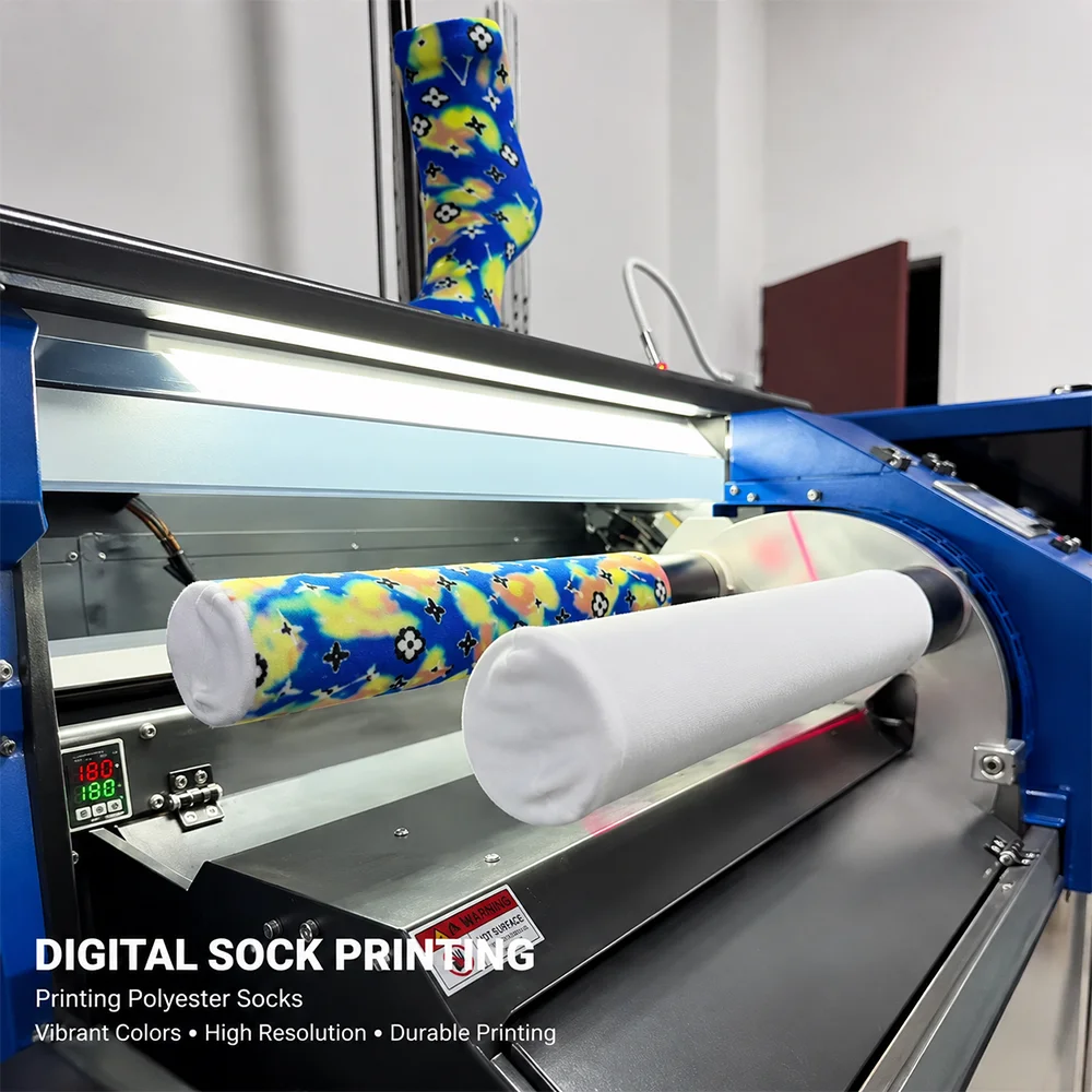 Digital sock printing for custom colorful socks