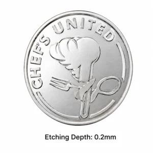0.2mm corrosion depth effect on etched aluminum sign produced with UV printed corrosion-resistant ink
